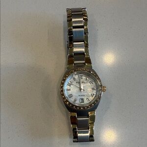 Fossil Two-Tone Silver and Gold Women's Crystal Watch